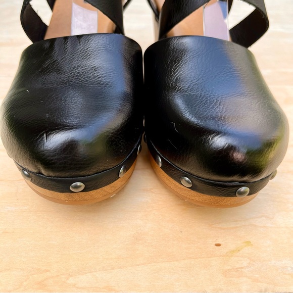 KORKS Womens Abloom Clog Sz 9M Black Ankle Strappy Studded Mules Platforms - Picture 9 of 9